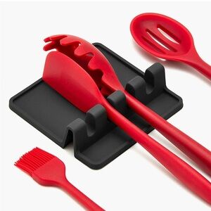 Silicone Utensil Holder with Drip Pad, Heat Resistant, BPA Free